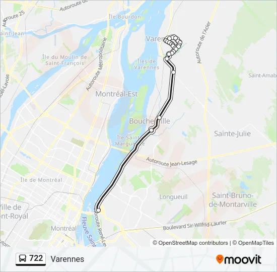 722 Bus Line Map