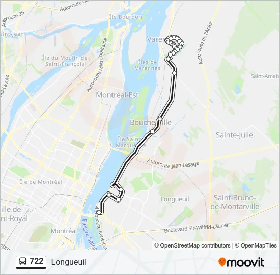 722 Bus Line Map