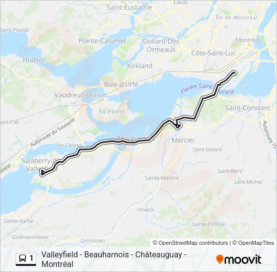 1 Bus Line Map