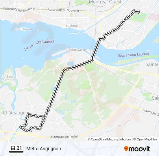 21 Bus Line Map