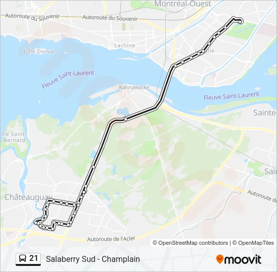21 Bus Line Map