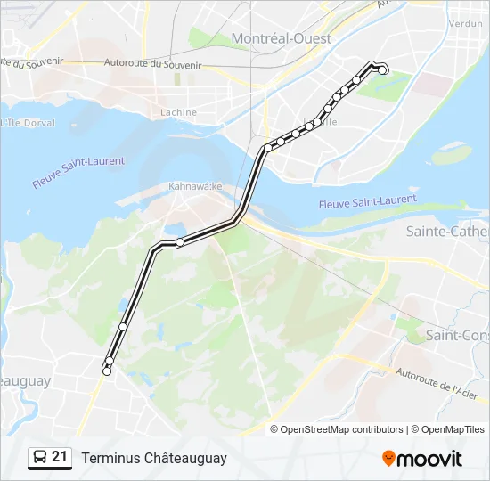 21 Bus Line Map