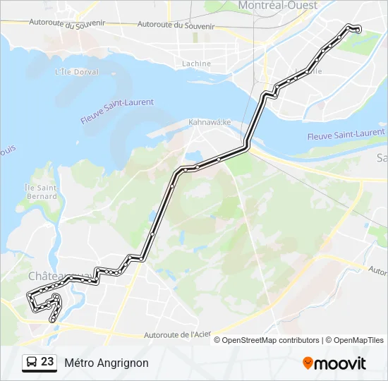 23 Bus Line Map