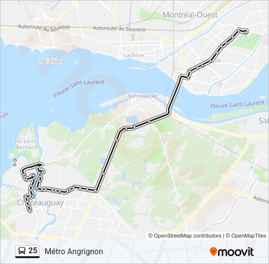 25 Bus Line Map
