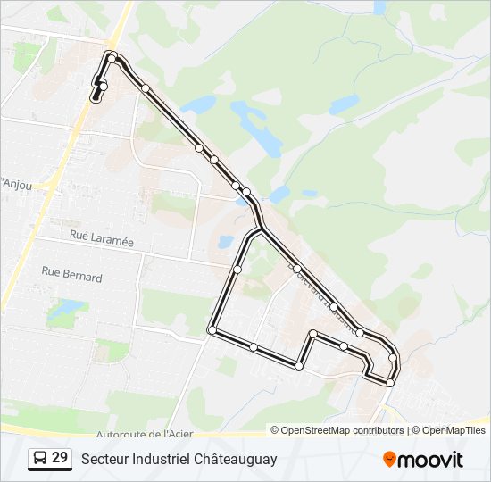 Plan de la ligne 29 de bus