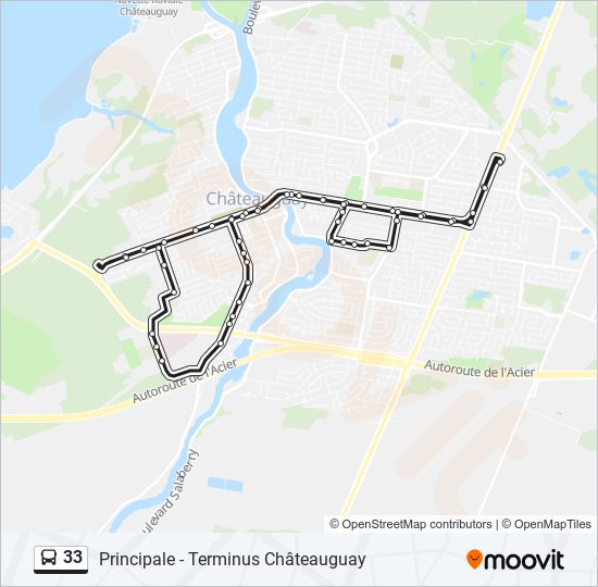 33 bus Line Map