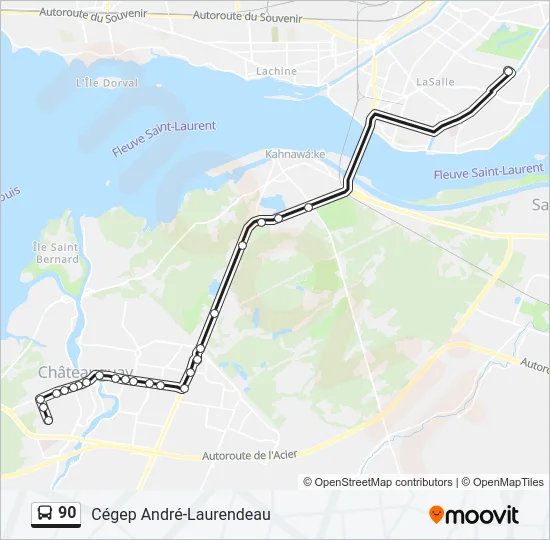 90 Bus Line Map