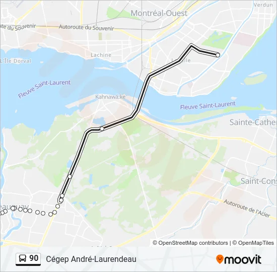 90 Bus Line Map