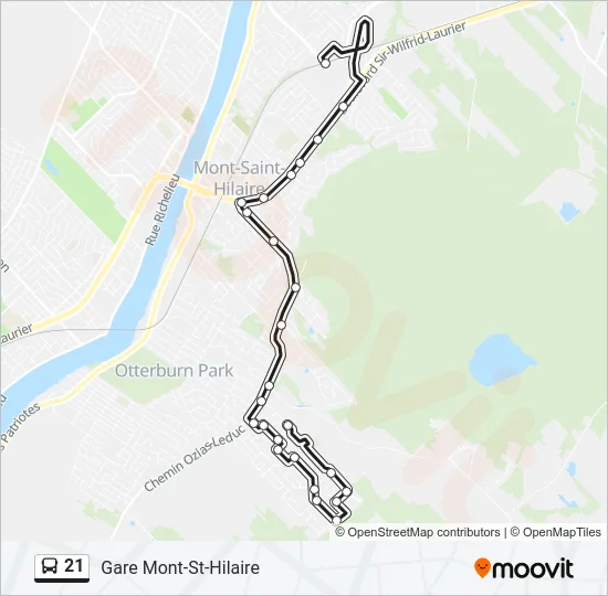 21 Bus Line Map
