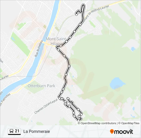 21 Bus Line Map