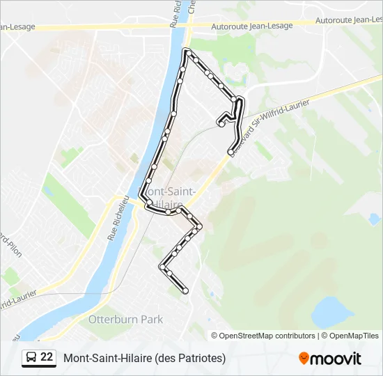 22 Bus Line Map