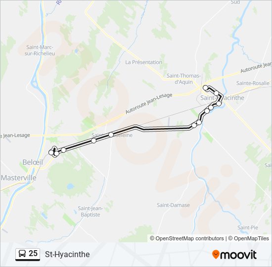 25 bus Line Map