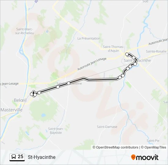 25 Bus Line Map