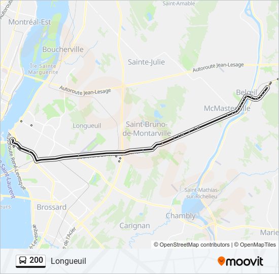 200 bus Line Map