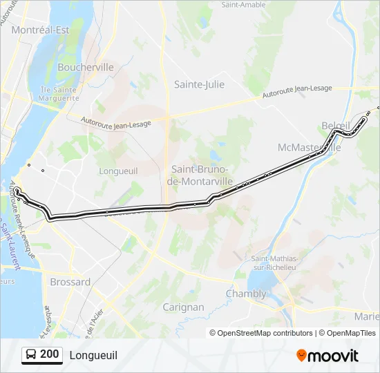 200 Bus Line Map