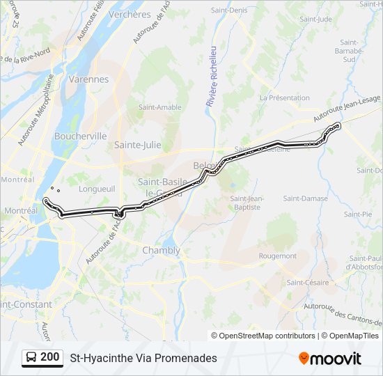 200 Bus Line Map