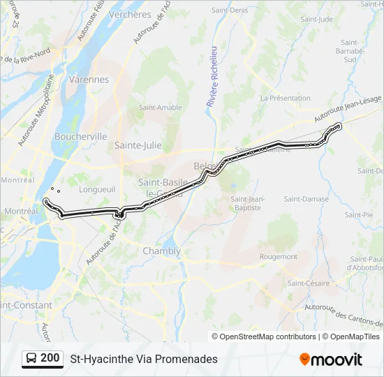 200 Bus Line Map