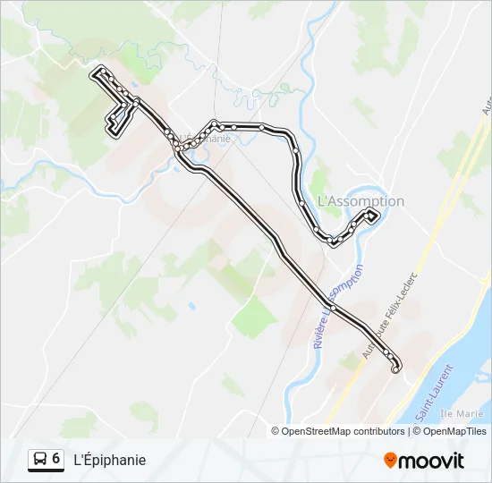 Plan de la ligne 6 de bus