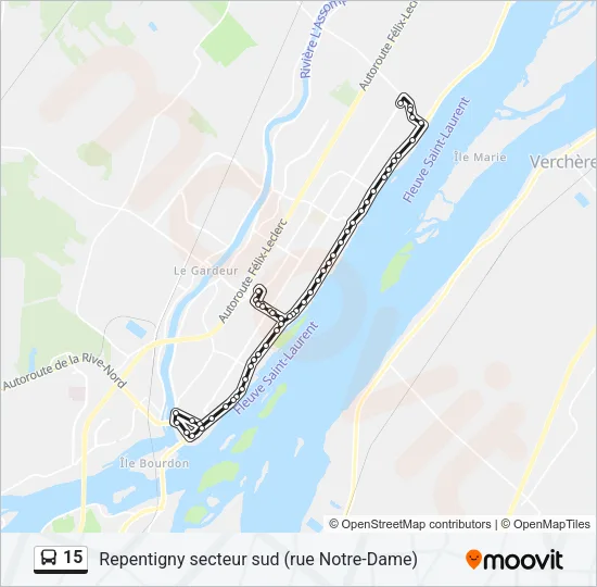 15 Bus Line Map