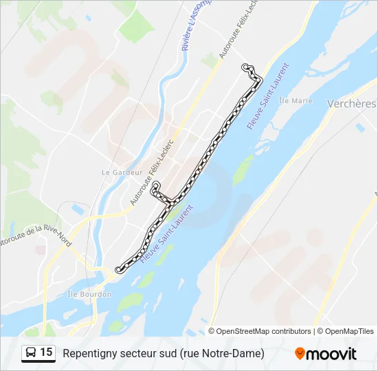 15 Bus Line Map