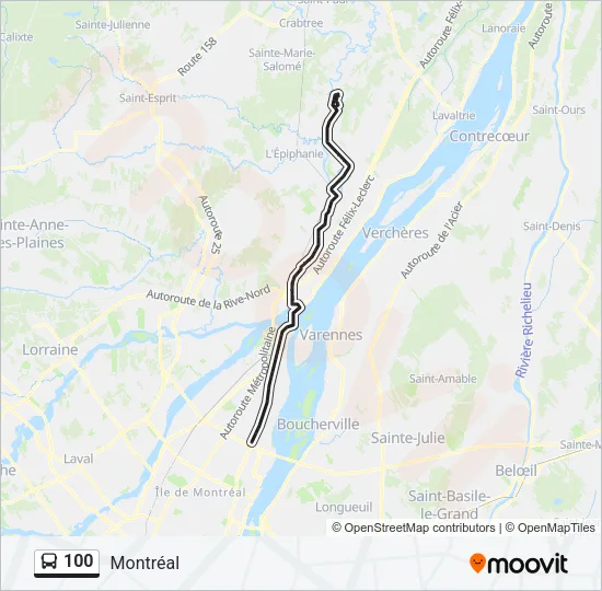 100 Bus Line Map