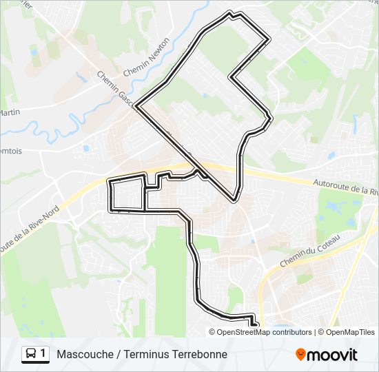 1 Bus Line Map