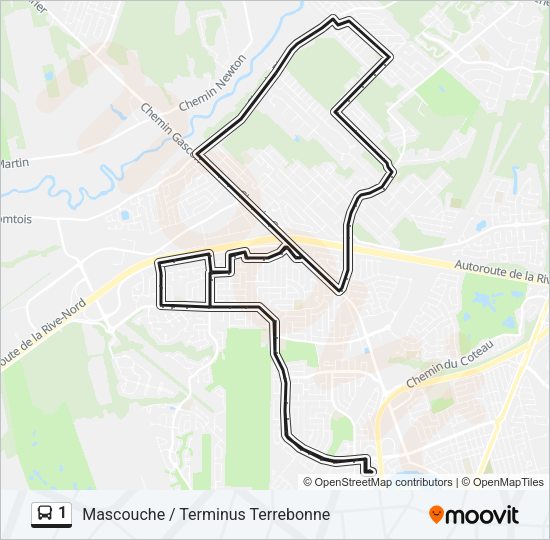 1 Bus Line Map