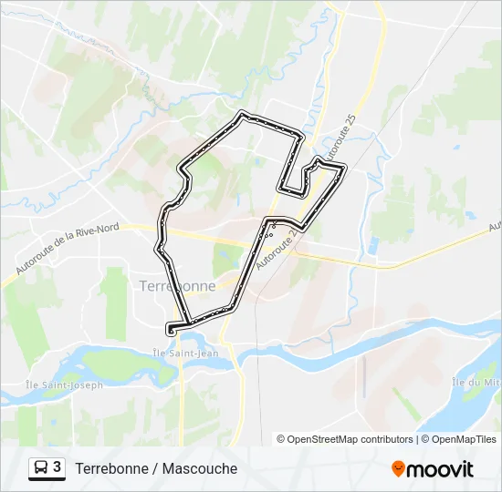 Plan de la ligne 3 de bus