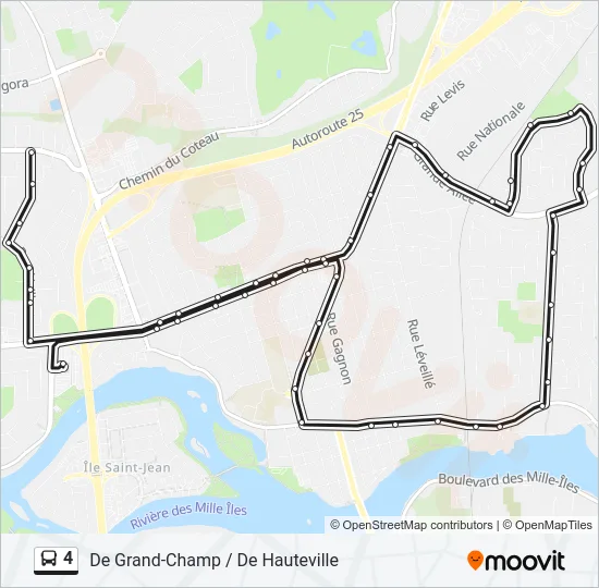 Plan de la ligne 4 de bus