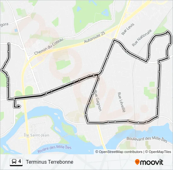 Plan de la ligne 4 de bus