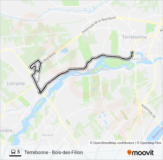 5 Bus Line Map
