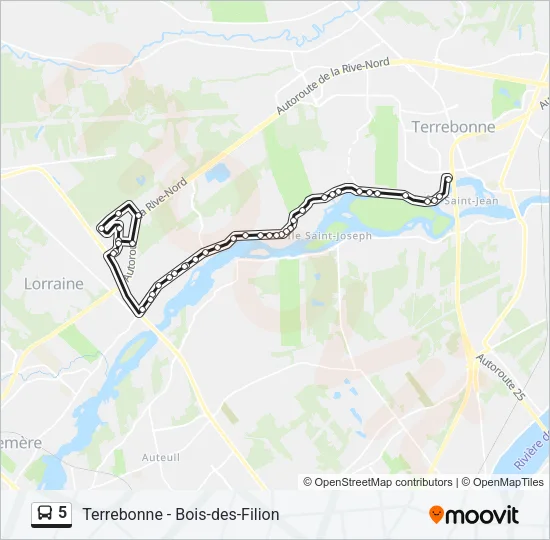 5 Bus Line Map