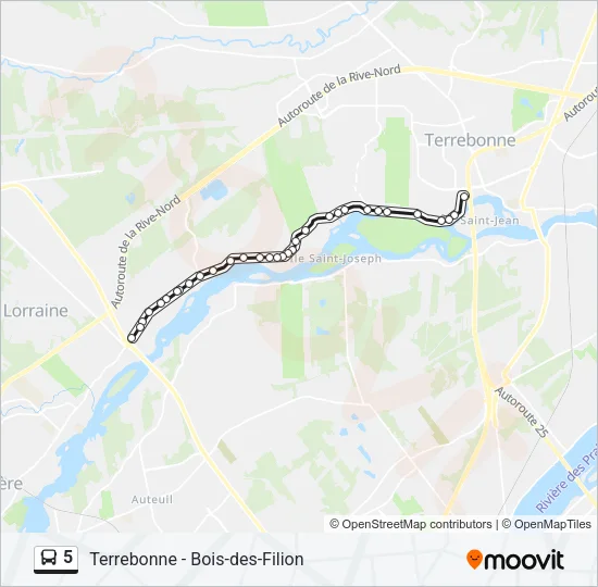 5 Bus Line Map