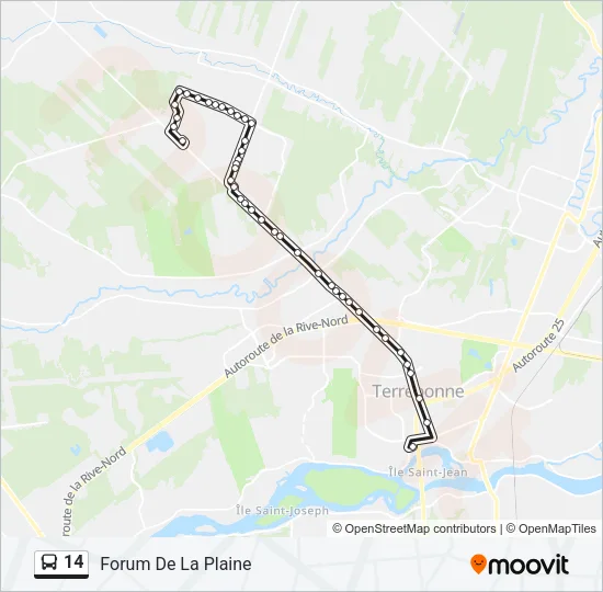 14 Bus Line Map