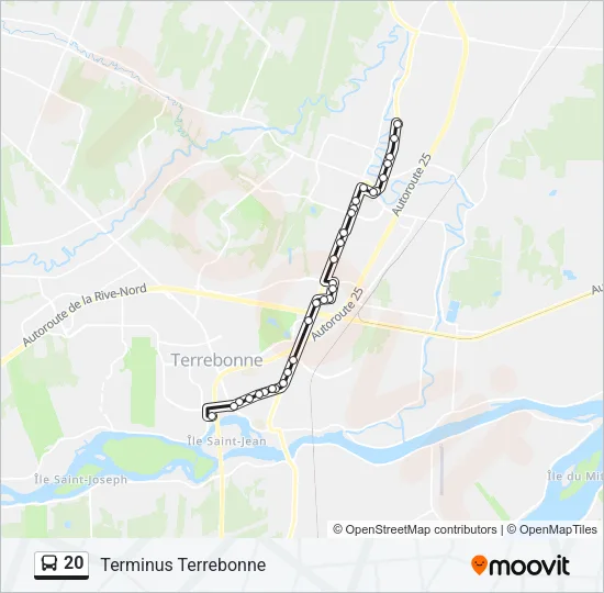 20 Bus Line Map