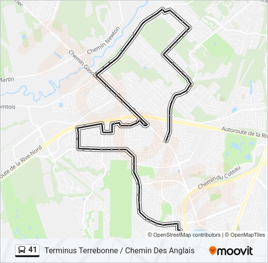 41 Bus Line Map