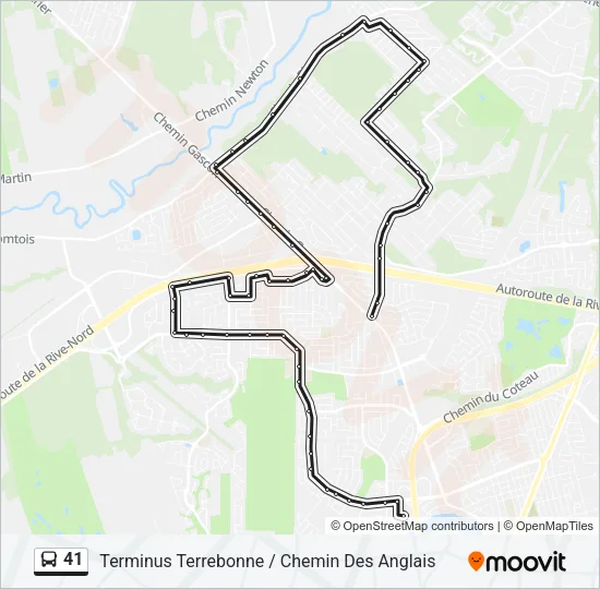 41 Bus Line Map