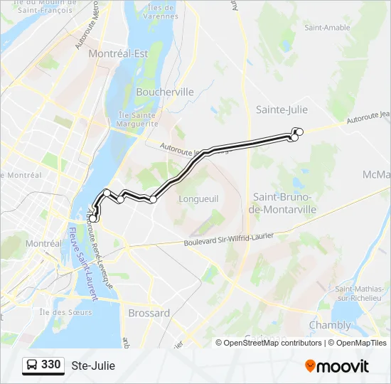 330 Bus Line Map