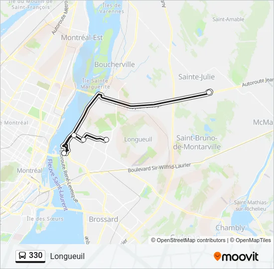 330 Bus Line Map