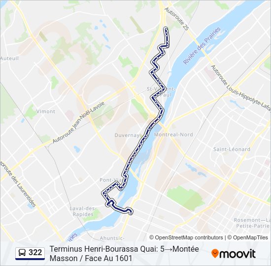 322 Bus Line Map