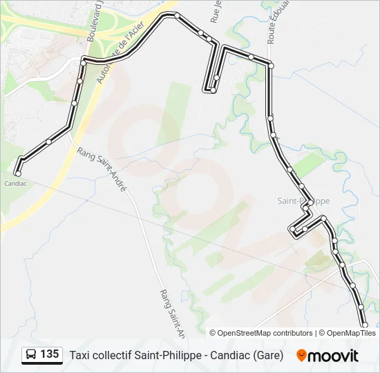 135 Bus Line Map