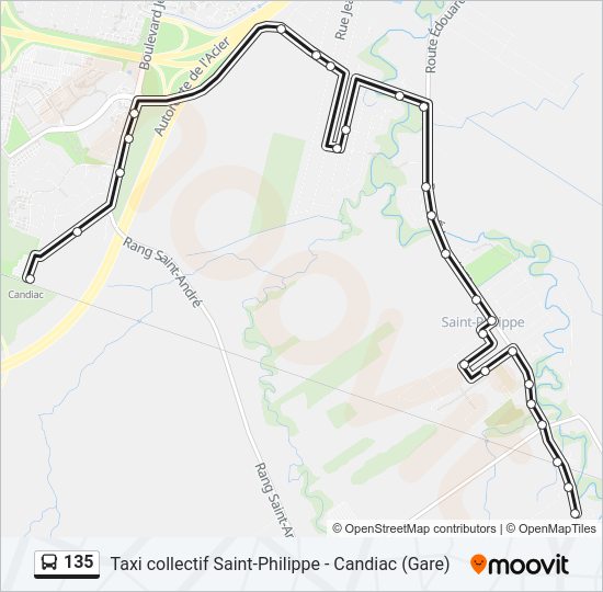 135 Bus Line Map