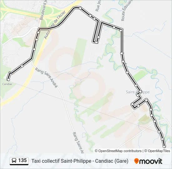 135 Bus Line Map