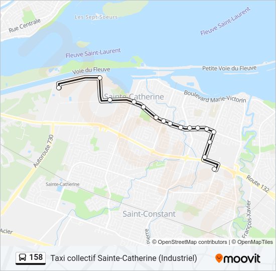 Plan de la ligne 158 de bus