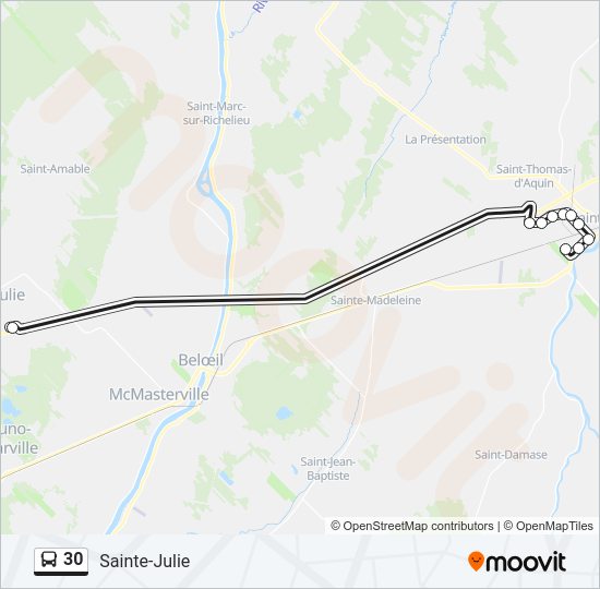 30 Bus Line Map