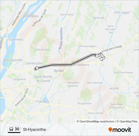 30 Bus Line Map