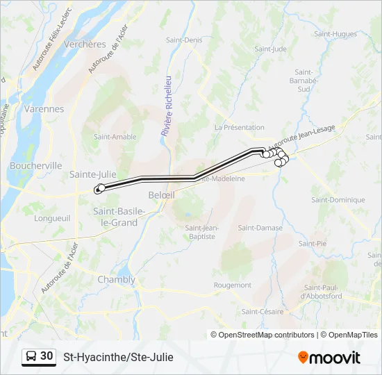 30 Bus Line Map