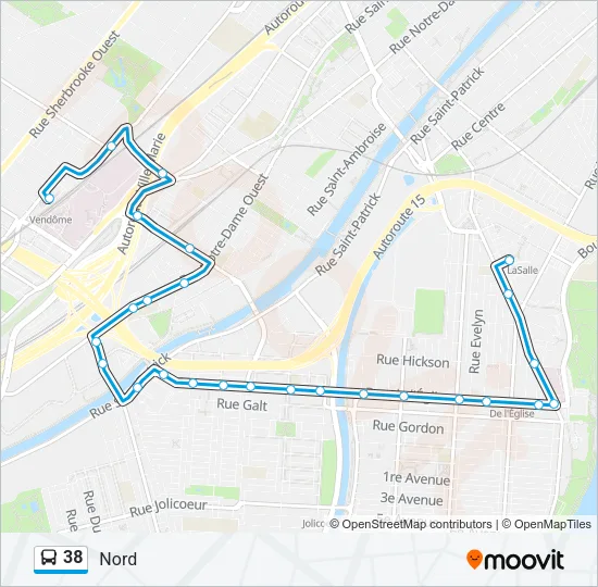 38 Bus Line Map