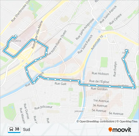 38 Bus Line Map