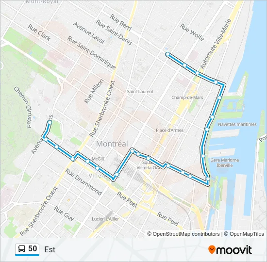 50 Bus Line Map